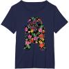 imageStar Wars Tropical R2D2 Floral Print TShirtNavy Blue