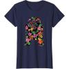 imageStar Wars Tropical R2D2 Floral Print TShirtNavy Blue