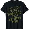 imageStar Wars May The 4th Be With You Galaxy Fill Text TShirtBlack