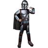 imageStar Wars The Mandalorian Official Youth Costume  Premium Quality Padded Jumpsuit with Plastic Mask and Detachable CapeSmall