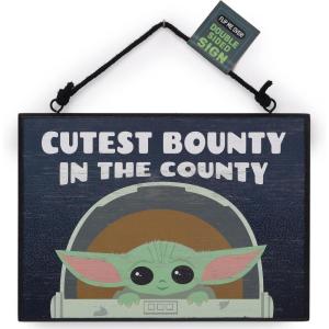 imageDisney Star Wars The Mandalorian Baby Yoda Force is Strong With This Little One Hanging Wood Wall Decor  Grogu The ChildGreen