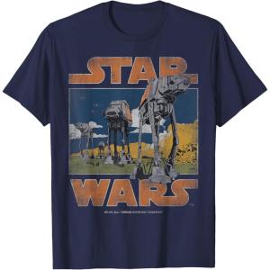 imageStar Wars ATAT Walkers Vintage TShirtNavy Blue