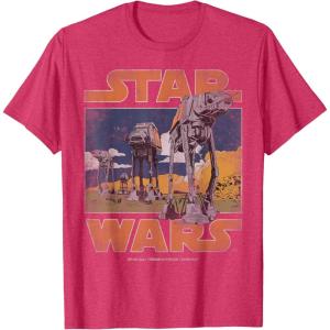 imageStar Wars ATAT Walkers Vintage TShirtRed Heather