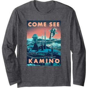 imageStar Wars Come See Kamino Poster Long Sleeve TShirtDark Heather Grey