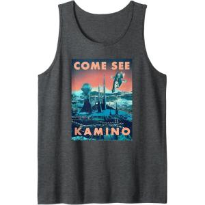 imageStar Wars Come See Kamino Poster Tank TopDark Heather Grey