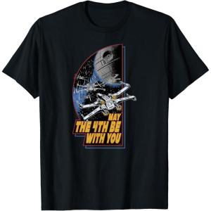 imageStar Wars Day May the 4th Be With You Vintage Space Battle TShirtBlack