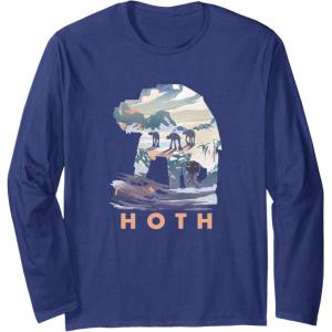 imageStar Wars Hoth ATAT Fill Long Sleeve TShirtNavy Blue