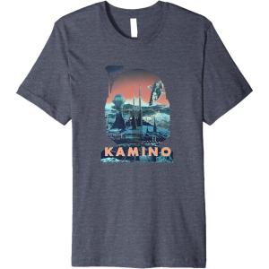 imageStar Wars Kamino Boba Fett Fill Premium TShirtHeather Blue
