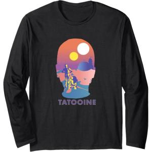 imageStar Wars Tatooine C3PO ampamp R2D2 Fill Long Sleeve TShirtBlack
