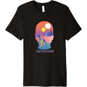 imageStar Wars Tatooine C3PO ampamp R2D2 Fill Premium TShirtBlack