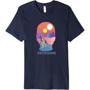 imageStar Wars Tatooine C3PO ampamp R2D2 Fill Premium TShirtNavy Blue