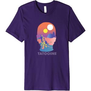 imageStar Wars Tatooine C3PO ampamp R2D2 Fill Premium TShirtPurple
