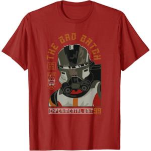 imageStar Wars The Bad Batch Season 2 Echo Experimental Unit 99 TShirtCranberry Red
