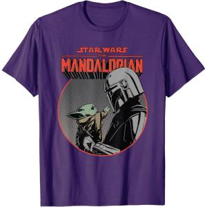 imageStar Wars The Mandalorian Mando and the Child Retro TShirtPurple