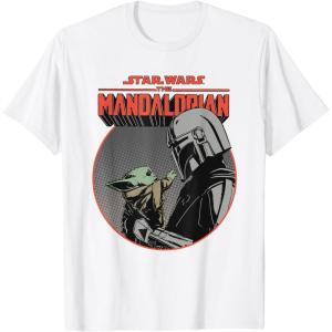 imageStar Wars The Mandalorian Mando and the Child Retro TShirtWhite