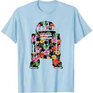 imageStar Wars Tropical R2D2 Floral Print TShirtBaby Blue