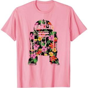imageStar Wars Tropical R2D2 Floral Print TShirtPink