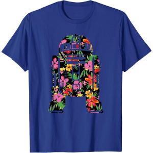 imageStar Wars Tropical R2D2 Floral Print TShirtRoyal Blue