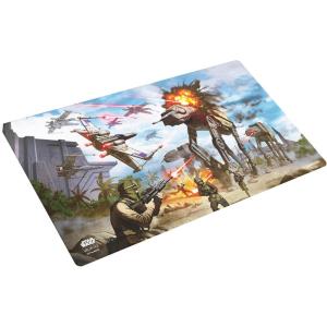 imageStar Wars Unlimited Battle of Scarif Game MAT  Officially Licensed FullColor Printed Playmat SlipResistant 24quot by 14quot Rubber Mat Compatible with TCGs ampamp LCGs Made by Gamegenic