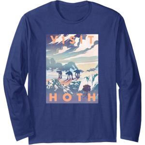 imageStar Wars Visit Hoth Poster Long Sleeve TShirtNavy Blue