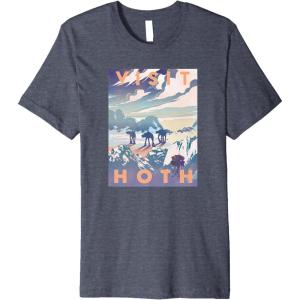 imageStar Wars Visit Hoth Poster Premium TShirtHeather Blue