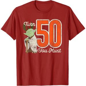 imageStar Wars Yoda 50th Birthday TShirtCranberry Red