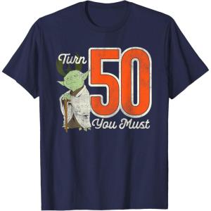 imageStar Wars Yoda 50th Birthday TShirtNavy Blue