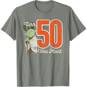 imageStar Wars Yoda 50th Birthday TShirtOlive Heather