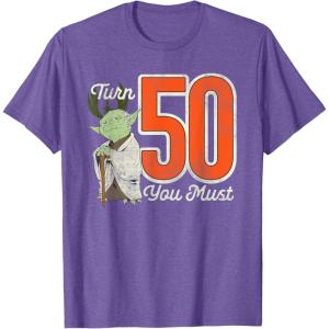 imageStar Wars Yoda 50th Birthday TShirtPurple Heather