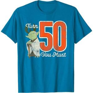 imageStar Wars Yoda 50th Birthday TShirtSapphire Blue