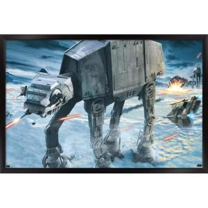 imageTrends International Star Wars Hoth  ATAT Battle Wall Poster 22375quot x 34quot Premium Unframed VersionBlack Framed Version