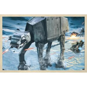 imageTrends International Star Wars Hoth  ATAT Battle Wall Poster 22375quot x 34quot Premium Unframed VersionBlonde Framed Version