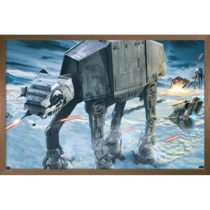 imageTrends International Star Wars Hoth  ATAT Battle Wall Poster 22375quot x 34quot Premium Unframed VersionBronze Framed Version