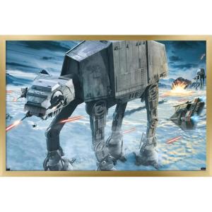 imageTrends International Star Wars Hoth  ATAT Battle Wall Poster 22375quot x 34quot Premium Unframed VersionGold Framed Version
