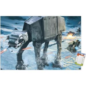 imageTrends International Star Wars Hoth  ATAT Battle Wall Poster 22375quot x 34quot Premium Unframed VersionPremium Poster  Mount Bundle