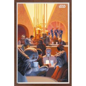 imageTrends International Star Wars Tatooine  Cantina Wall Poster 22375quot x 34quot Premium Unframed VersionMahogany Framed Version