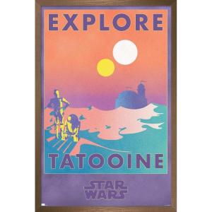 imageTrends International Star Wars Tatooine  Explore Tatooine Wall Poster 22375quot x 34quot Premium Unframed VersionBronze Framed Version