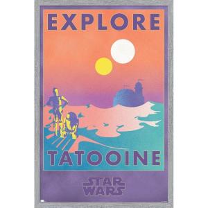 imageTrends International Star Wars Tatooine  Explore Tatooine Wall Poster 22375quot x 34quot Premium Unframed VersionGray Framed Version