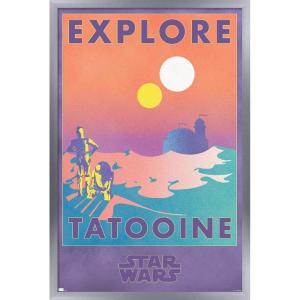 imageTrends International Star Wars Tatooine  Explore Tatooine Wall Poster 22375quot x 34quot Premium Unframed VersionSilver Framed Version