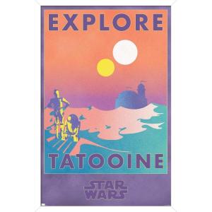 imageTrends International Star Wars Tatooine  Explore Tatooine Wall Poster 22375quot x 34quot Premium Unframed VersionWhite Framed Version