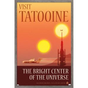 imageTrends International Star Wars Tatooine  The Bright Center by Russell Walks Wall Poster 34L x 224W Premium Unframed VersionBarnwood Framed Version