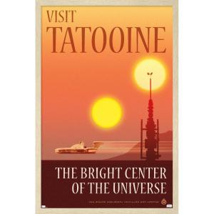 imageTrends International Star Wars Tatooine  The Bright Center by Russell Walks Wall Poster 34L x 224W Premium Unframed VersionBlonde Framed Version
