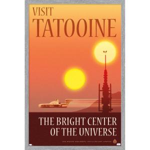imageTrends International Star Wars Tatooine  The Bright Center by Russell Walks Wall Poster 34L x 224W Premium Unframed VersionGray Framed Version