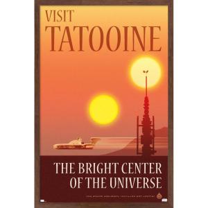 imageTrends International Star Wars Tatooine  The Bright Center by Russell Walks Wall Poster 34L x 224W Premium Unframed VersionMahogany Framed Version