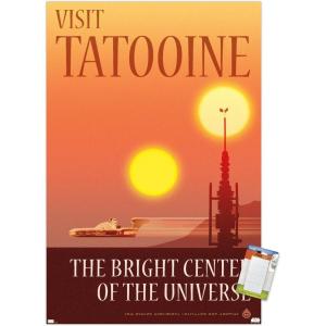 imageTrends International Star Wars Tatooine  The Bright Center by Russell Walks Wall Poster 34L x 224W Premium Unframed VersionPremium Poster  Mount Bundle