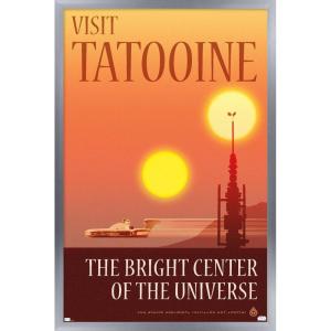 imageTrends International Star Wars Tatooine  The Bright Center by Russell Walks Wall Poster 34L x 224W Premium Unframed VersionSilver Framed Version
