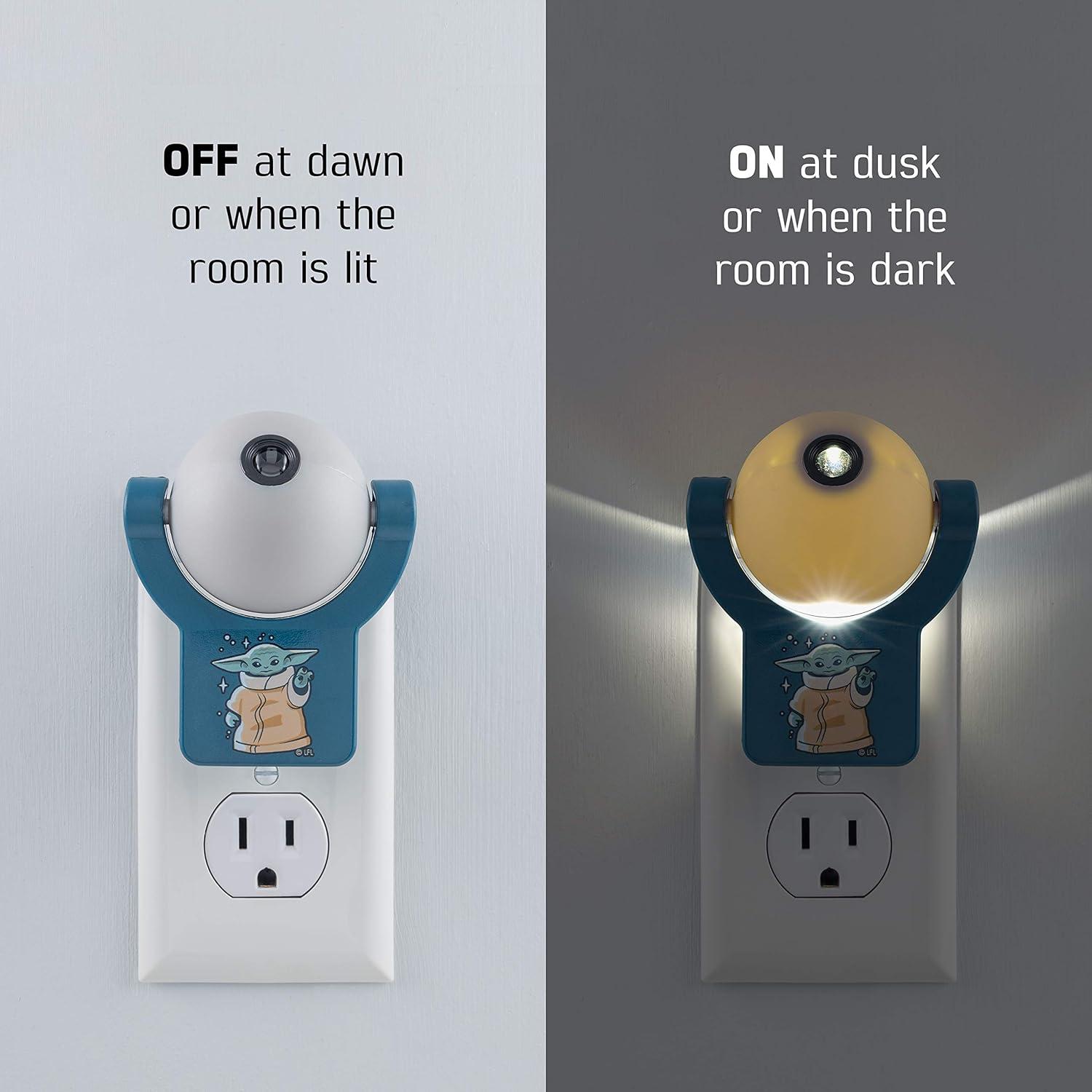 imageProjectables Child LED Night Light Plugin Dusk to Dawn Star Wars Mandalorian ULListed Image on Ceiling Wall or Floor Ideal for Bedroom Nursery 53814