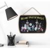 imageDisney Star Wars Baby Yoda No Tricks All Treats Halloween Hanging Wood Wall Decor  Cute Baby Yoda Halloween SignBlackYellow