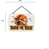 imageDisney Star Wars Baby Yoda No Tricks All Treats Halloween Hanging Wood Wall Decor  Cute Baby Yoda Halloween SignOrangeGreen