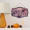 imageDisney Star Wars Baby Yoda No Tricks All Treats Halloween Hanging Wood Wall Decor  Cute Baby Yoda Halloween SignPurple